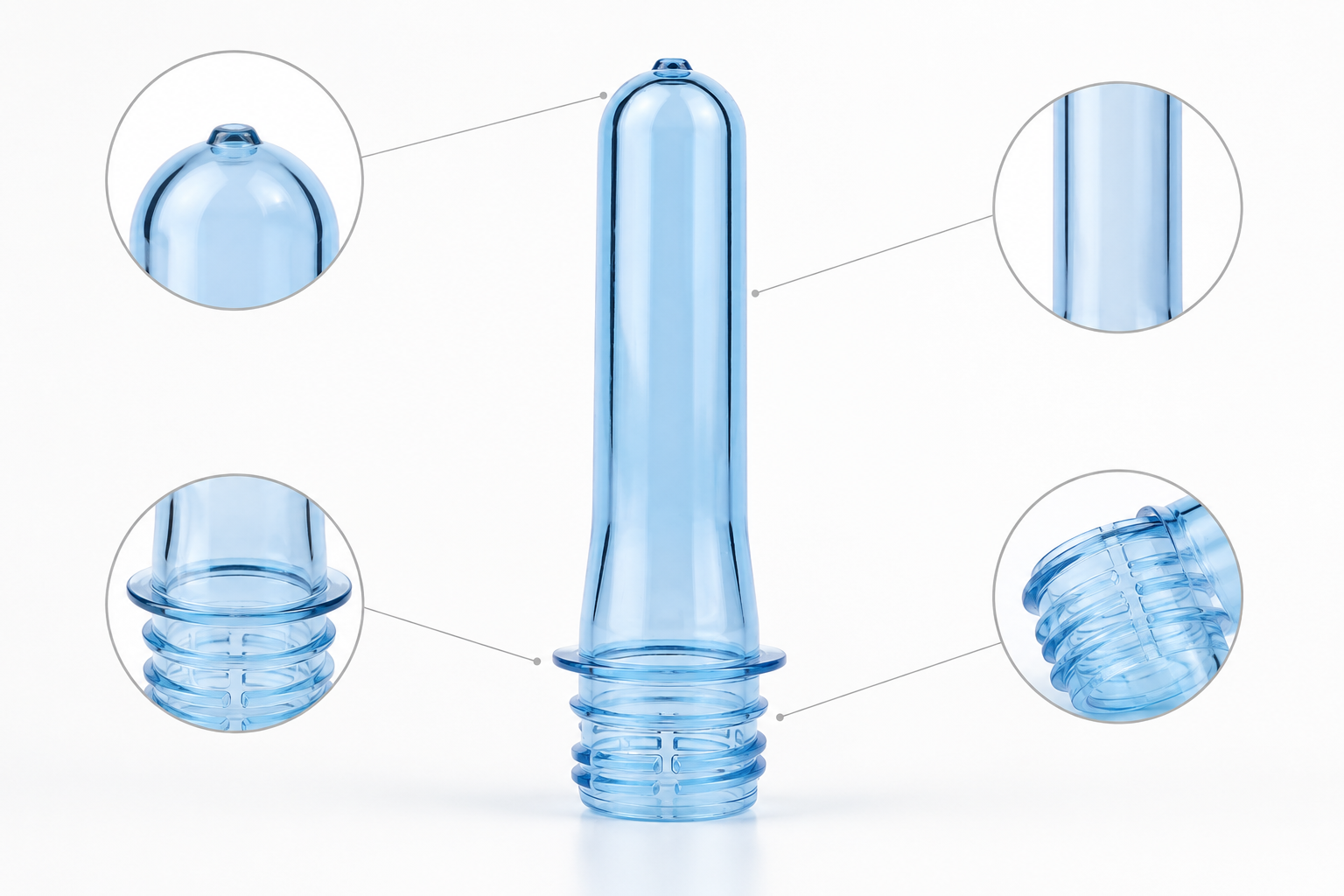 28mm Long Neck PET Preform -- available in 12g to 24g, transparent and custom colors