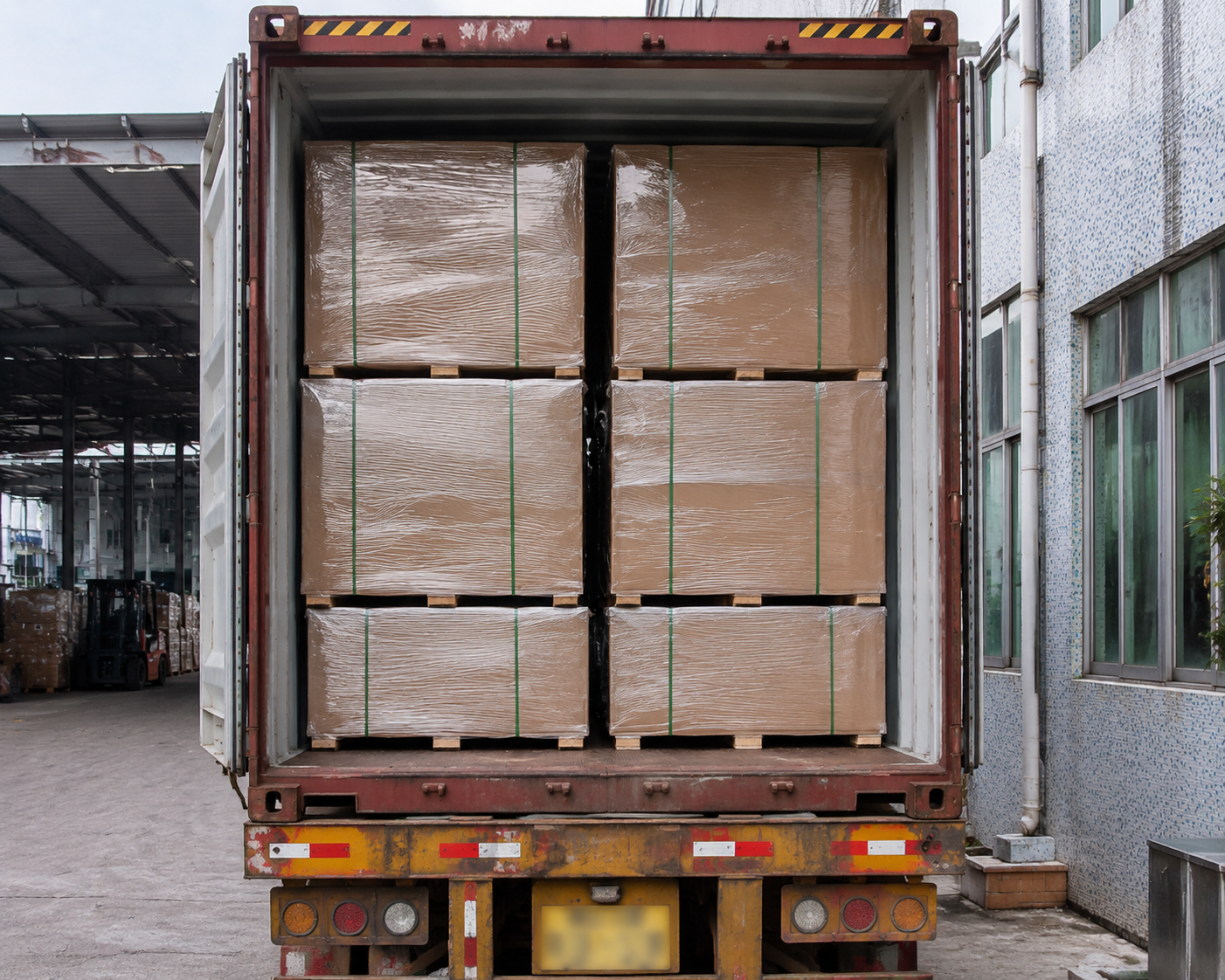 Carton of PET preforms ready for shipping