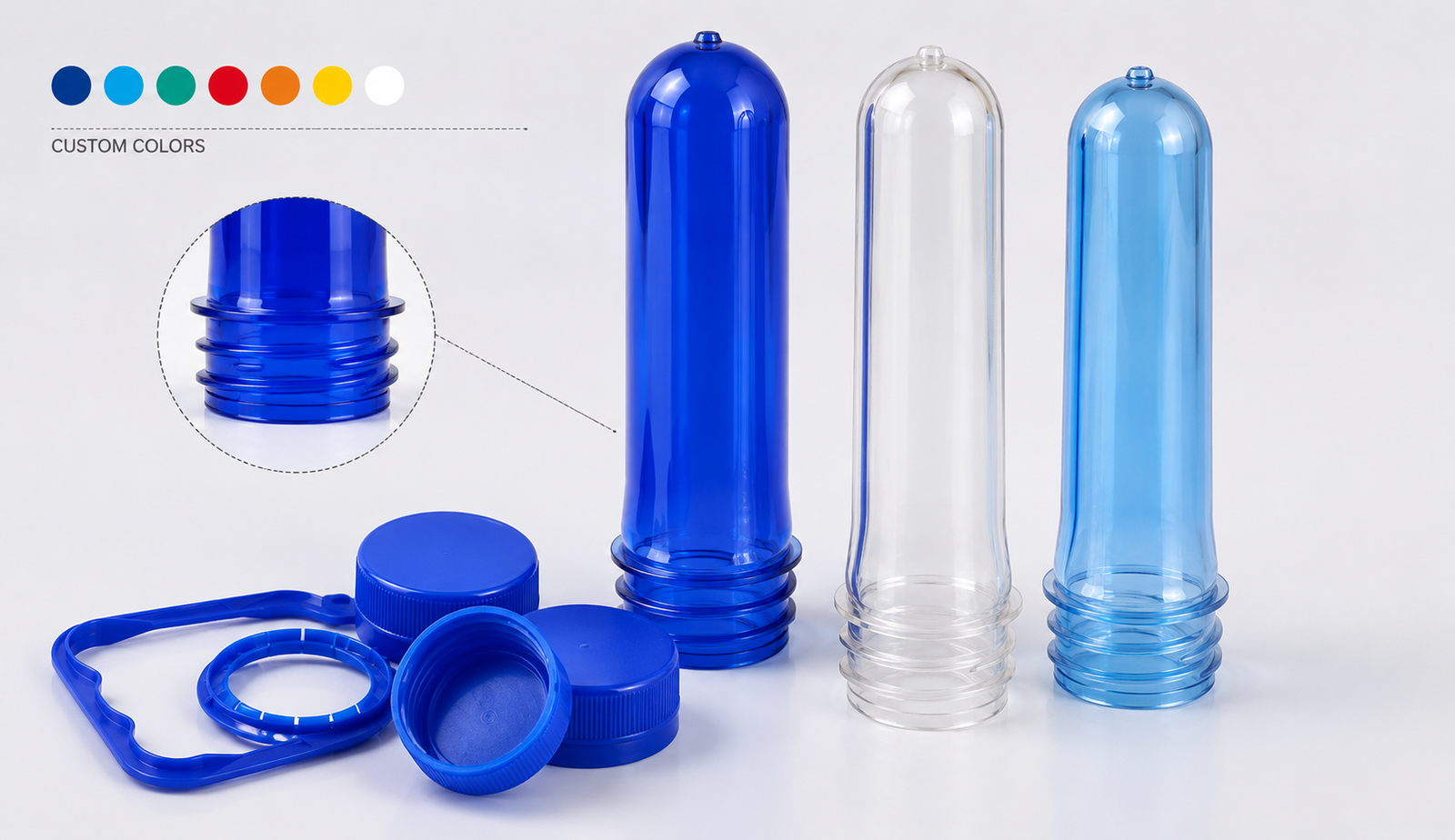 Custom 48mm PET Preforms -- various configurations